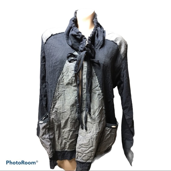 Tango Mango Blue Vintage Neck Tie Jacket Size Medium New With Tags - Picture 2 of 4